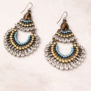 Silver and Gold Beaded Earrings